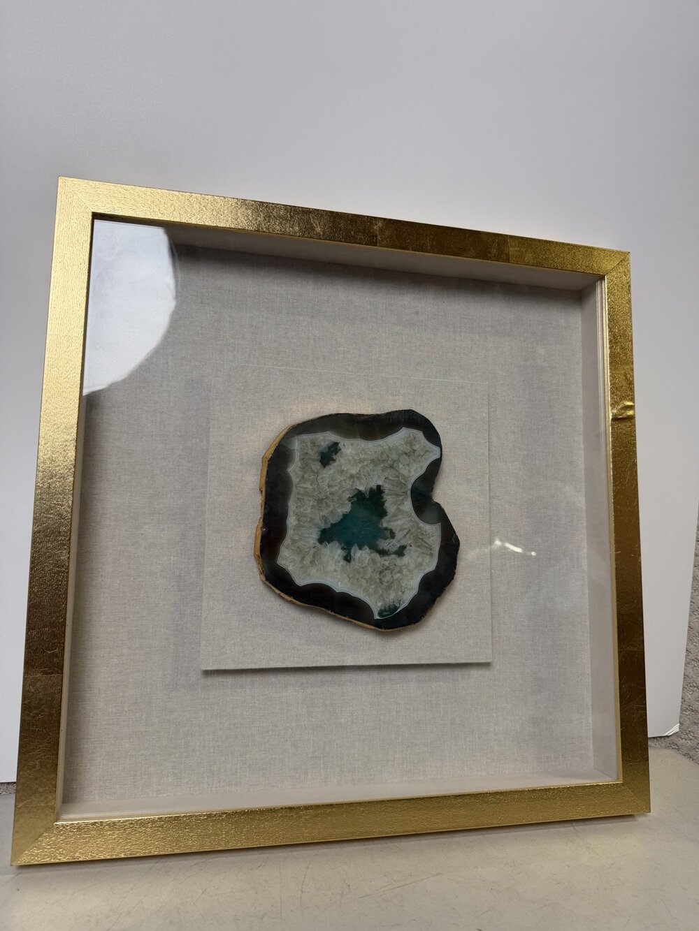 Uttermost 04187 Framed Agate Geode Wall Art Black Gray Natural white slice